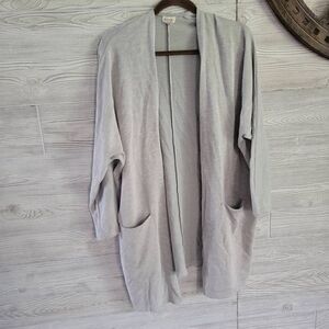 Donni Anthropologie Sandwash Ribbed Cardigan Open Sweater Jacket OSFM